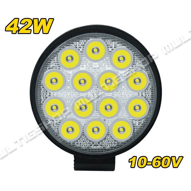 Work Lamp (Lampu Kerja) 42W Putih (10-60V) Body Slim/Tipis Round Light Off Road