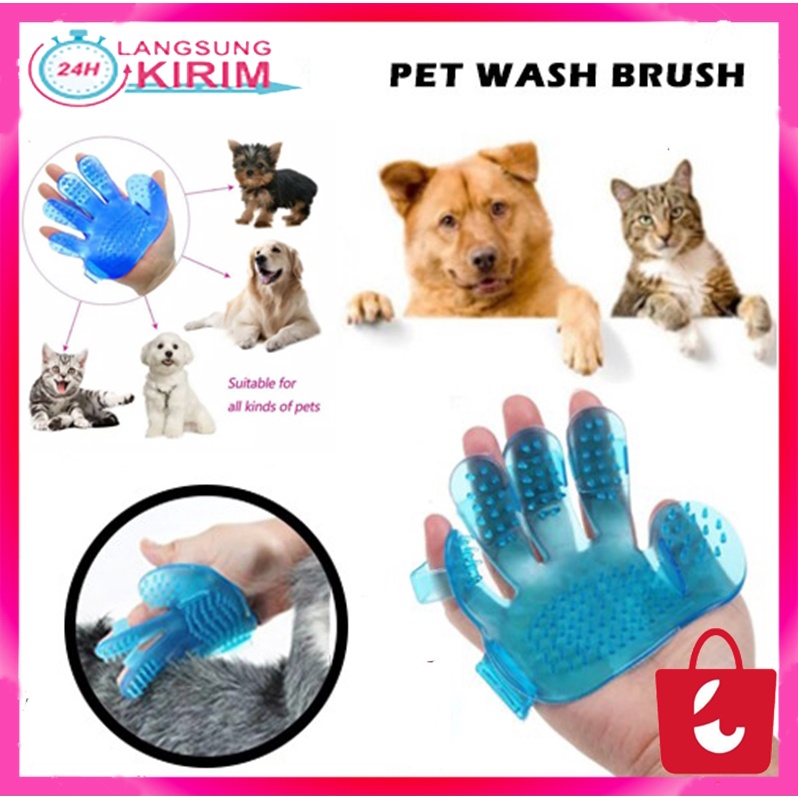 [Promo Terbaru] Sisir karet pembersih kucing dan anjing Pet wash brush pijat hewan / sisir grooming