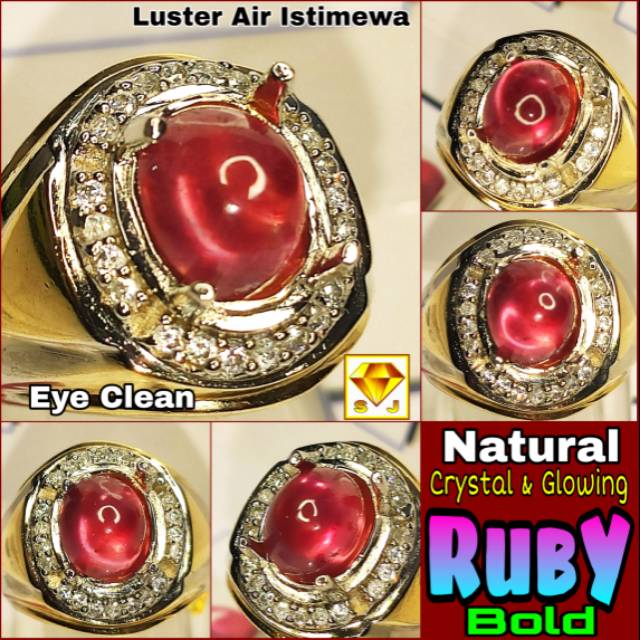 NATURAL RUBY BOLD SERTIFIKAT LUSTER AIR Bkn Sapphire Blue Yellow Star Topaz Ceylon Burma Batu