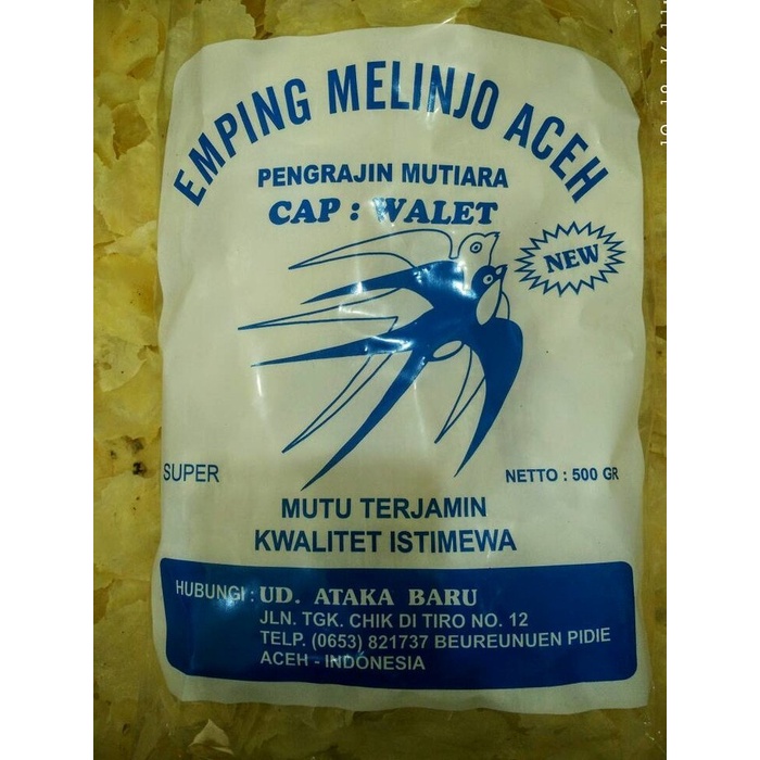 Emping Melinjo Aceh Asli cap Walet / Super Tipis Kualitas terbaik