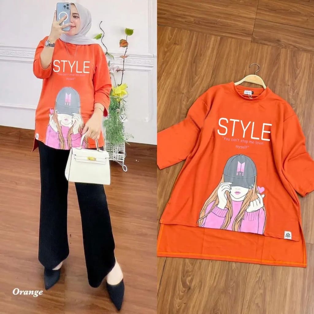 Pakaian Wanita Atasan Terbaru Matt Combed 24s Ootd  Kekinian Korean Style Blouse Baju Kaos Oversize