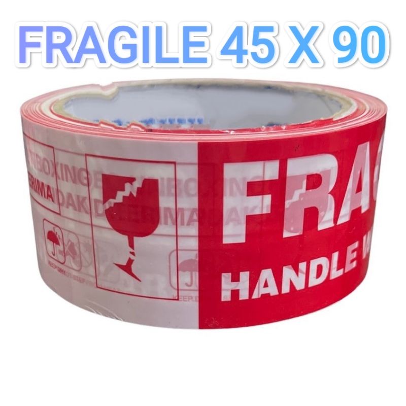 

Lakban Fragile Merah Putih 2in1 / Lakban FRAGILE UNBOXING