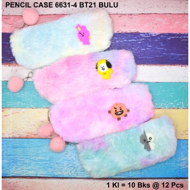 

pencil Case bulu bts kotak mika satuan