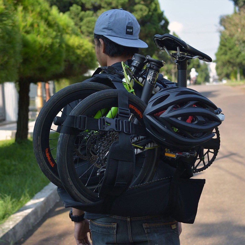 tas backpack loading ransel gendong sepeda lipat folding bike 16 - 22 inch original minor