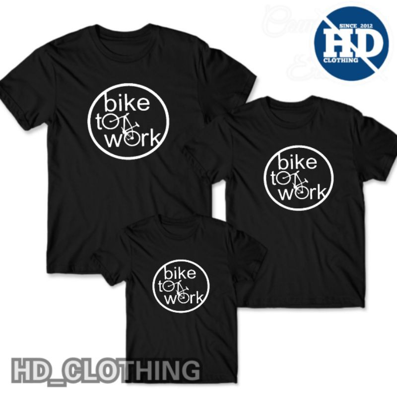 kaos sepeda bike to work anak dan dewasa