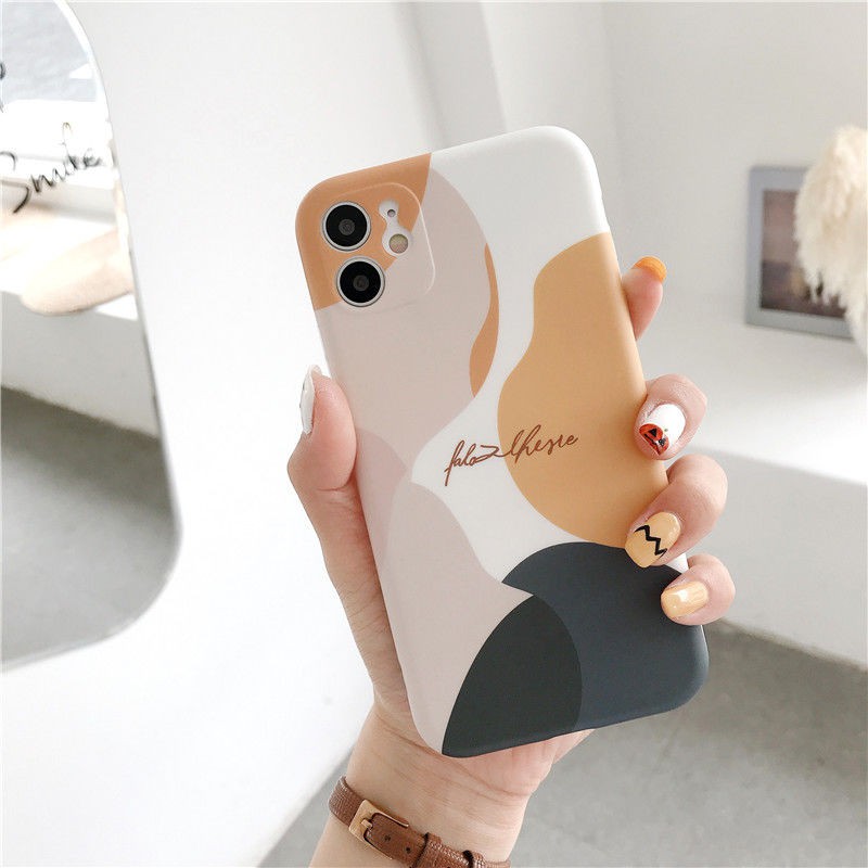 Casing OPPO Reno 6 Reno 6Z 5G A16 A54 A15 A15S A5S A12 A7 A3S A12E A59 F1S A52 A92 RealmeC25 C25S C15 C12 C3 Realme5 5i 6i Narzo 30A Narzo20  INS Fashion Trend Morandi Abstract Geometry Leopard Print Soft Phone Case BY