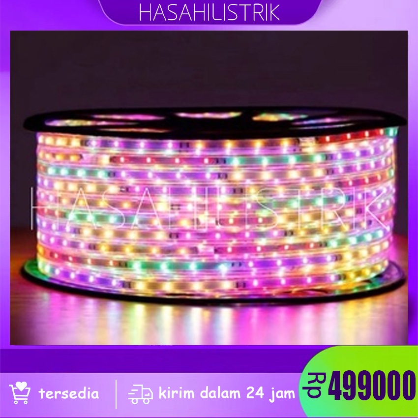 Lampu LED Strip Selang 3528 2835 (96MFULL+2 SOKET) DC 12V RGB Warna Warni