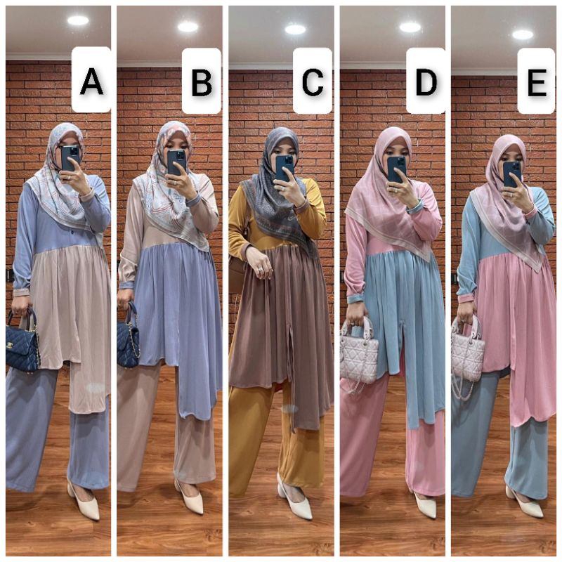 SALE  Lanny set Original Padilabel Dlovera stelan celana kulot wanita muslimah bahan knit