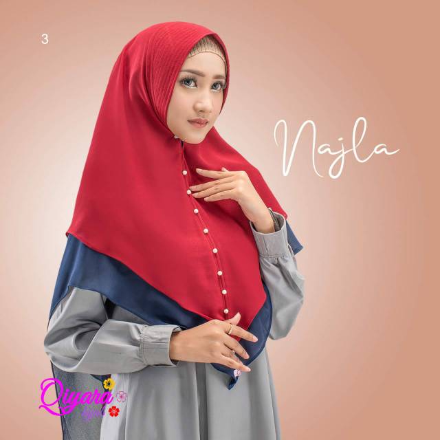 (BISA COD) Najla Khimar Pet Antem ORIGINAL Qiyara Hijab