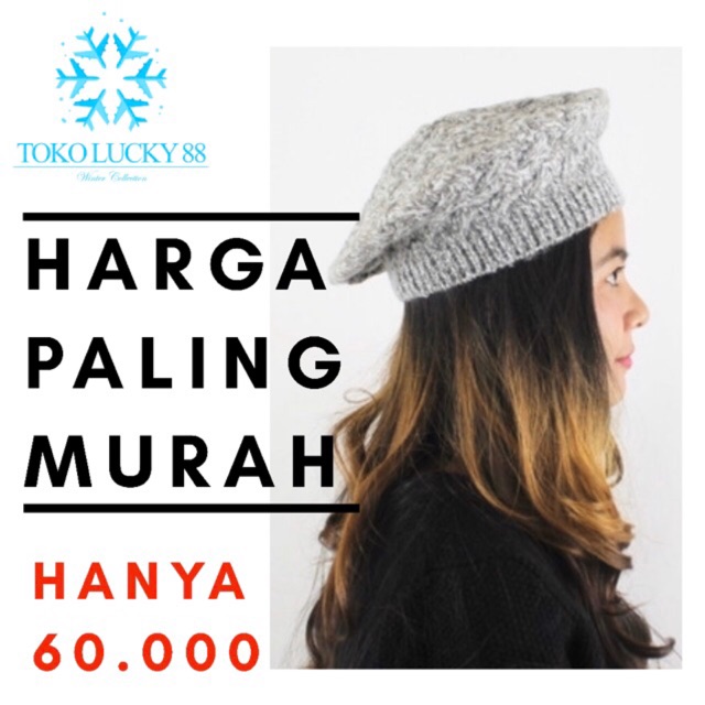 Topi Rajut Baret Wool Hat Baret Plaited