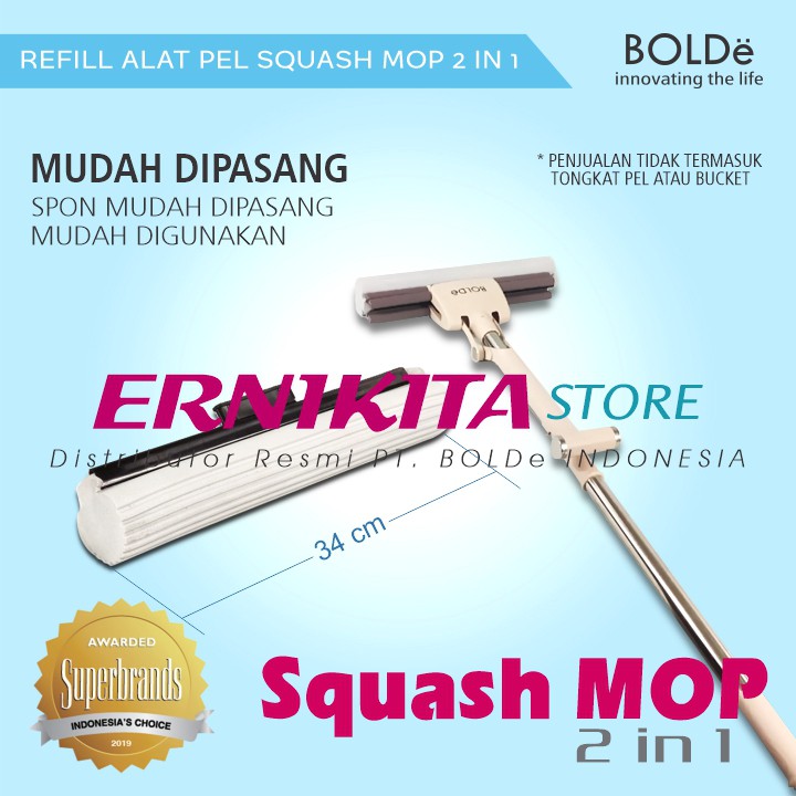 BOLDe REFILL SQUASH MOP 2 IN 1 - Sponge Alat Pel Modern