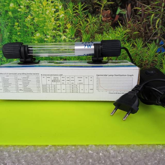 Takari Aquarium Submersible UV Lamp T-UV 7W Lampu UV Anti Lumut Algae