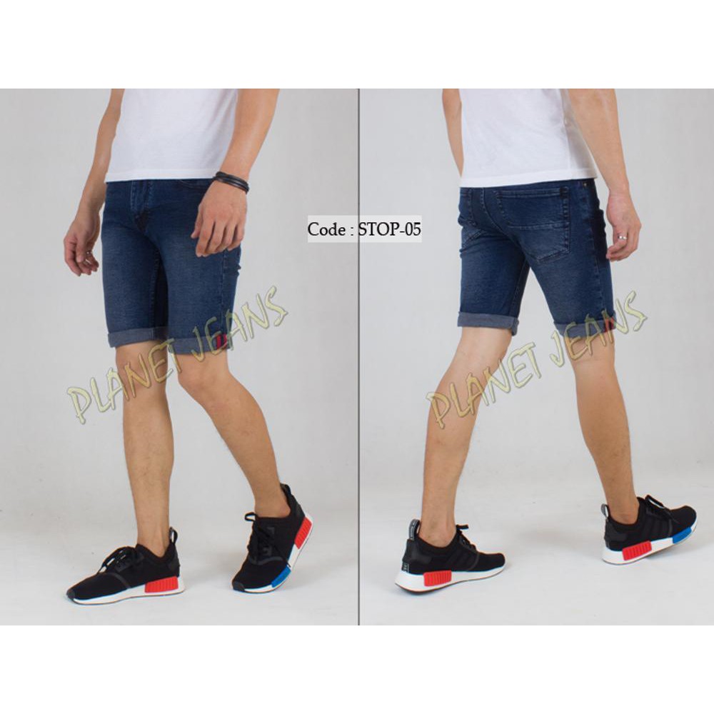 Celana jeans pendek pria model slimfit celana pendek sedengkul cowok Topman STOP02 06 PJ1