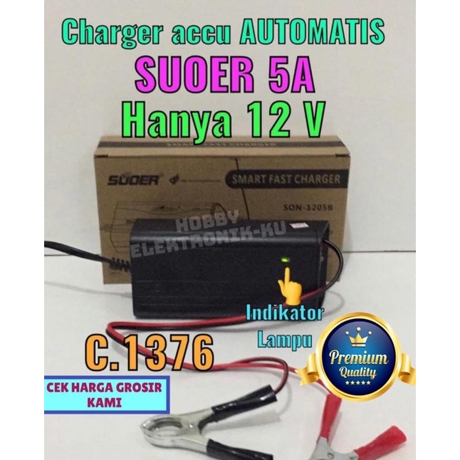 CHARGER ACCU PLASTIC SUOER 5A 12V SON1205