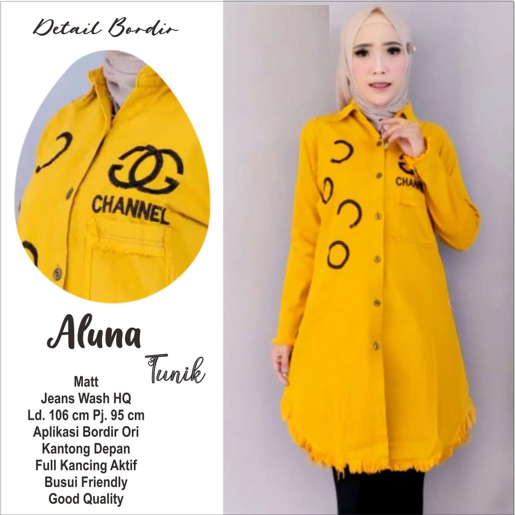 CHANA TUNIK / ALUNA TUNIK JEANS YELLOW KEKINIAN GBM