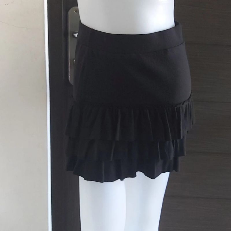 rok rajut hitam rimpel pl