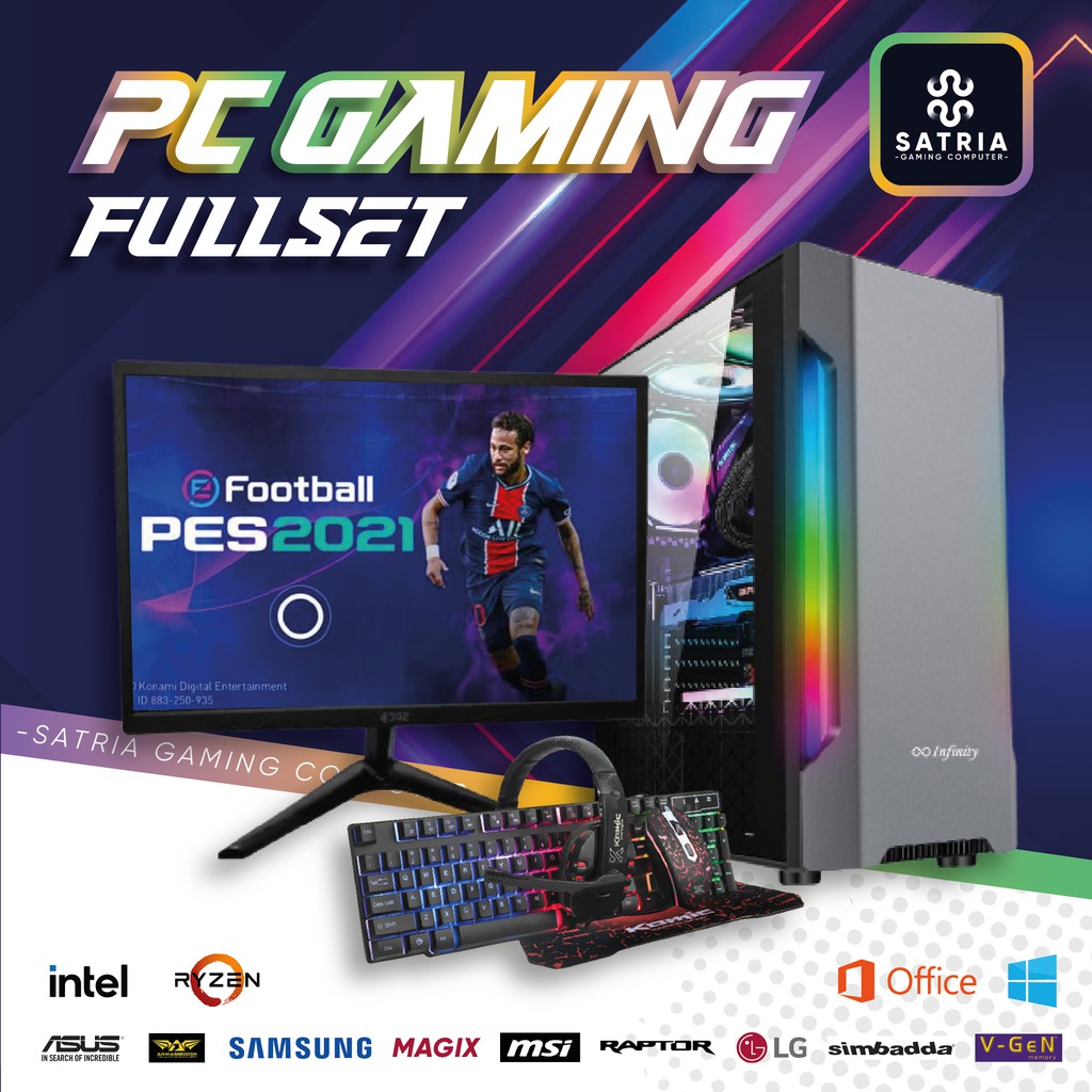 Bergaransi (GGP) PC Gaming Fullset AMD Ryzen 3 Pc Rakitan Gaming Ram 8 GB SSD 512 GB Termurah di