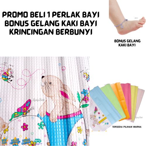 PROMO Gratis Gelang kaki Krincingan Berbunyi Bayi Baja Putih 16 Cm Perlak Bayi Alas Ompol Tidur Bayi Empuk Anti Air Waterproof Perlak Murah Ukuran 65x55 Cm Aneka Warna - Lovelybutik