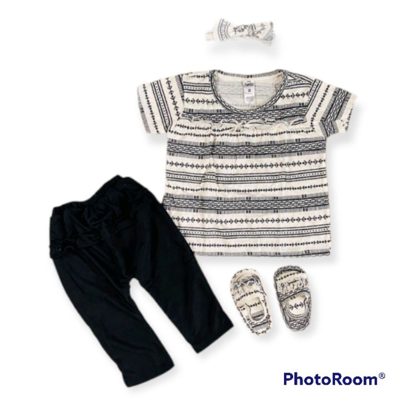 6Bln-2Tahun SETELAN BABY TRUE BY LITTLE KODA || SETELAN BABY CEWEK 4in1