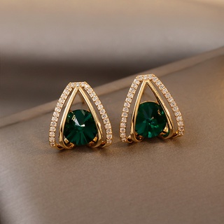 Anting Stud Musim Panas Warna Hijau Untuk Wanita