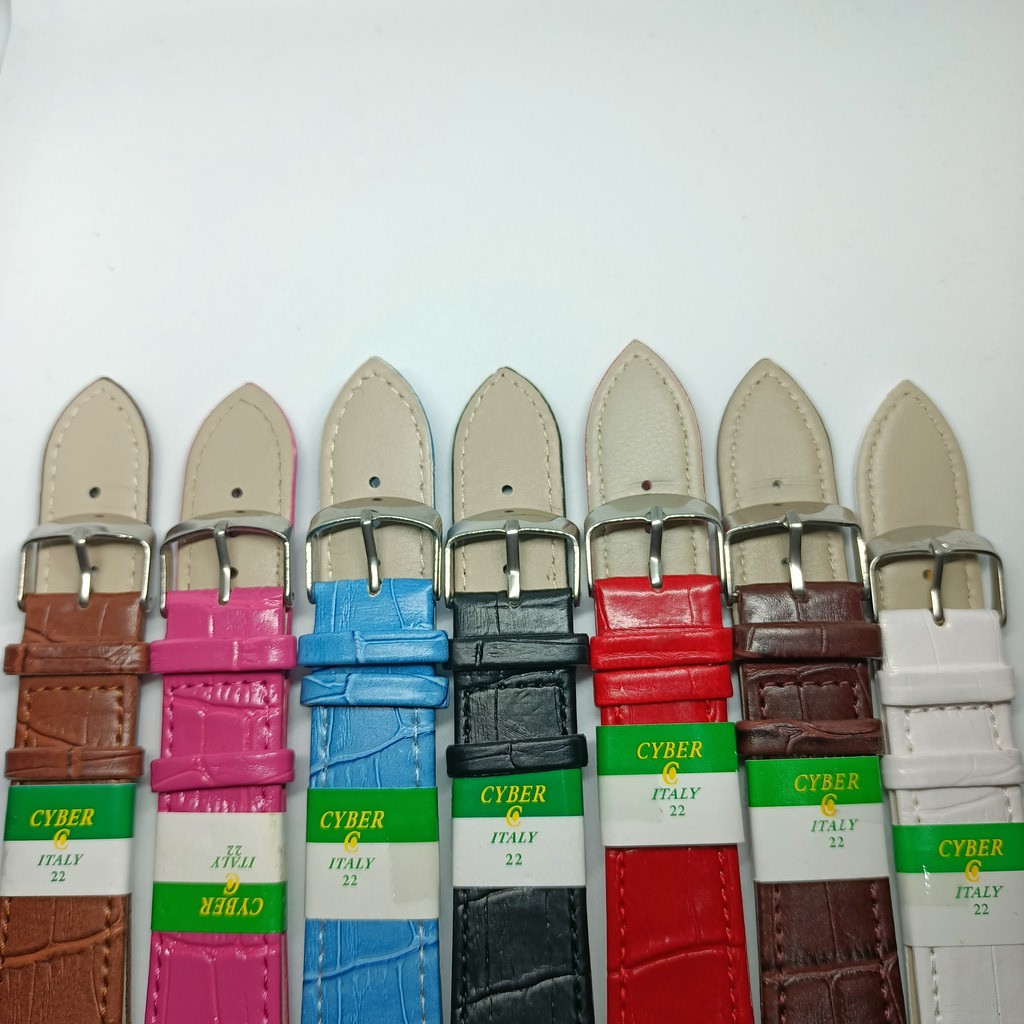Tali Jam tangan Kulit CYBER Anti Alergi ORIGINAL Motif Polos/Croco Termurah Strap Jam Pria Wanita Uk