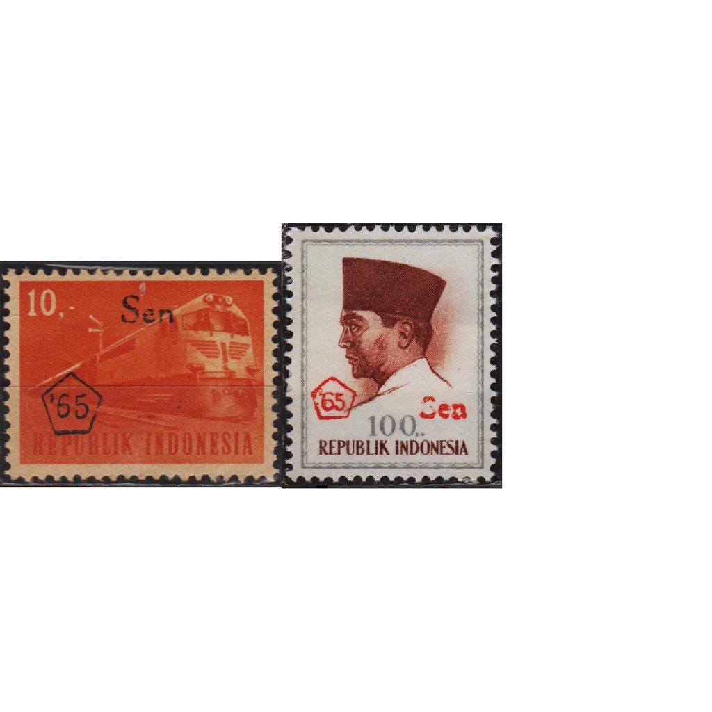 

Perangko Filateli Indonesia MNH 2v 13.12.1965 Overprinted 65 Sen #1