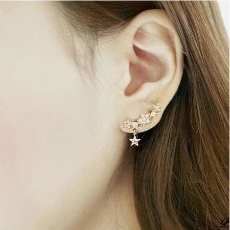 Anting Tusuk / Anting Stud Wanita Motif Bintang Earcuff Aksesoris Import