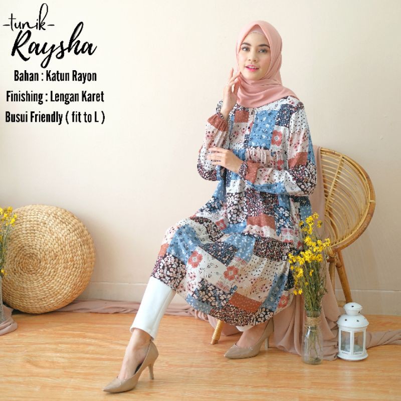 TERLARISS!!! [BISA COD] TUNIK DEWASA MOTIF/TUNIK WANITA_TUNIK RAYSHA KATUN RAYON PREMIUM_BEST SELLER