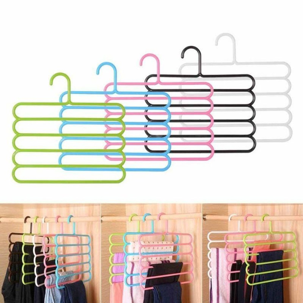 BRGUNIK Gantungan Hanger Susun 5 Laundry Gantungan Multifungsi Scarf R062