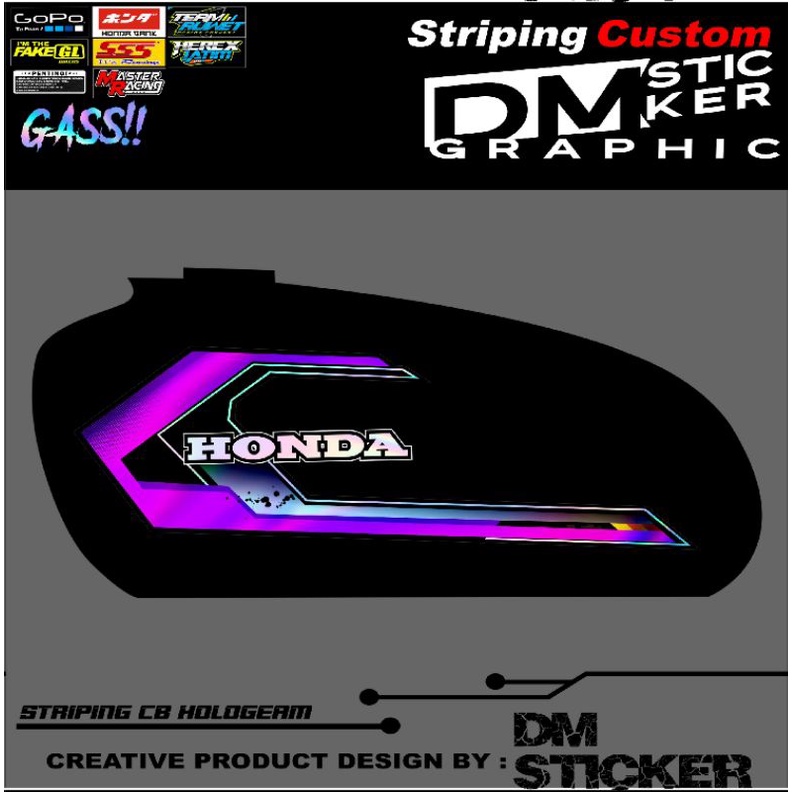 STRIPING CB HOLOGRAM STICKER CB HOLOGRAM MURAH