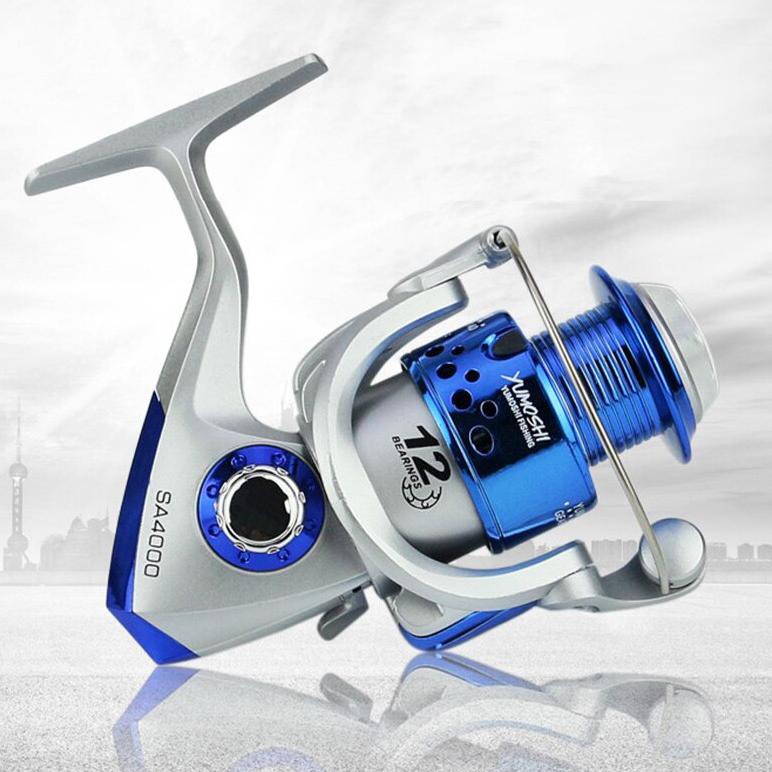 GS8 SA2000 Series Reel Pancing Fishing Reel 5.5:1 Gear Ratio YUMOSHI Silver Blue