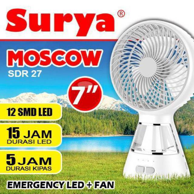 Kipas Angin Emergency Surya Moscow AR 138 7&quot;