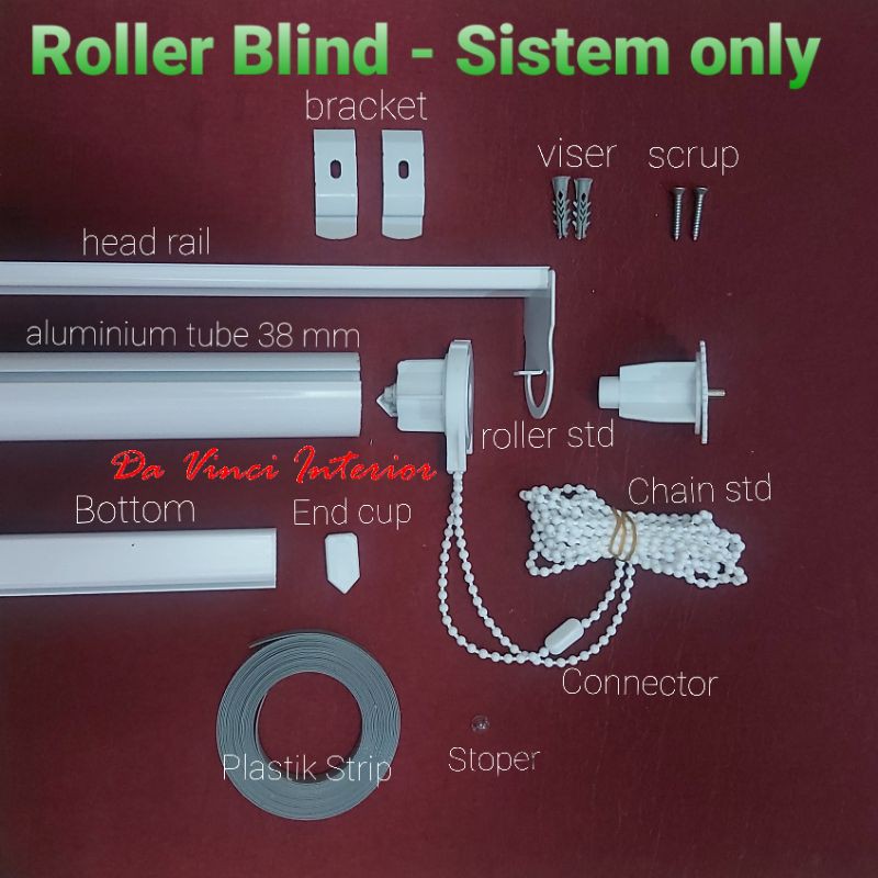 Roller Blind Head Rail SISTEM ONLY , tanpa kain