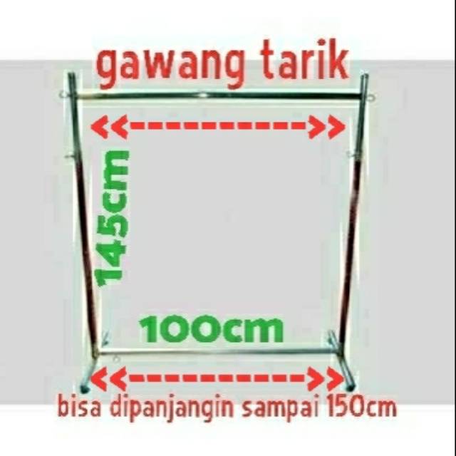 Gawang gantungan baju 100cm  - 150cm