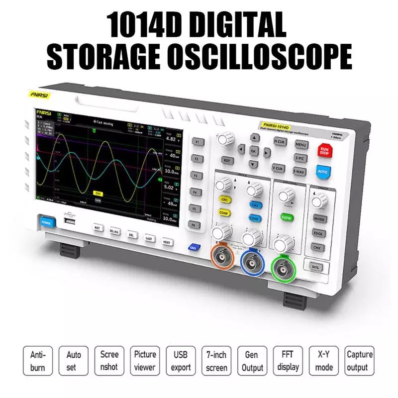 FNIRSI-1014D Digital Oscilloscope 2 In 1 Dual Channel Input Signal Generator 100MHz 1GSa/s