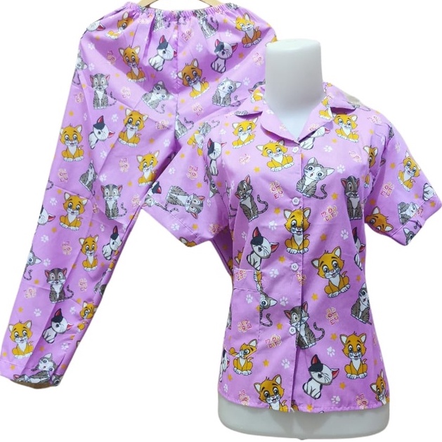 LFF Piyama CP Jumbo Wanita Dewasa-baby cat pink