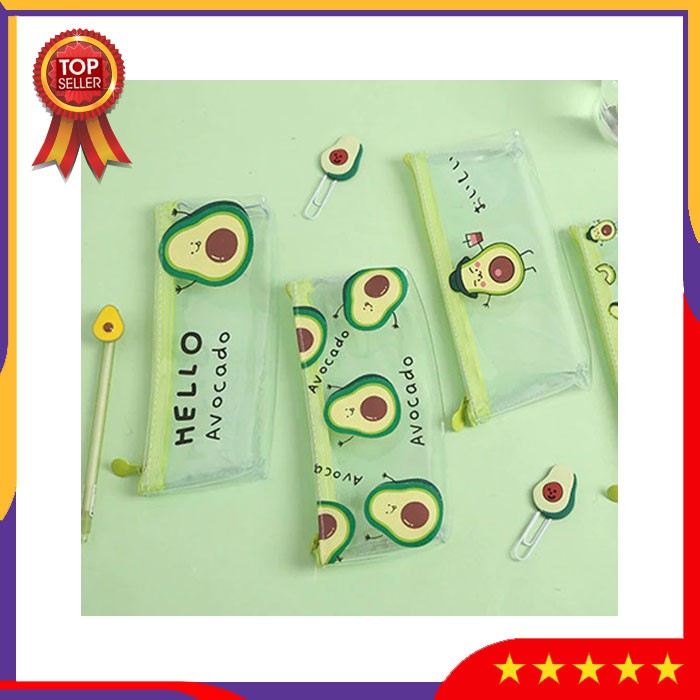 

ZVB7 Tempat Pensil PVC Avocado Pencil Case Pouch Alat Tulis Pensil Perlengkapan Peralatan Sekolah