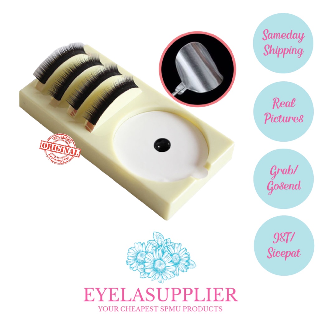 Palet akrilik kaca glass pallete untuk eyelash extension lem bulumata jade giok holder sticker bulu