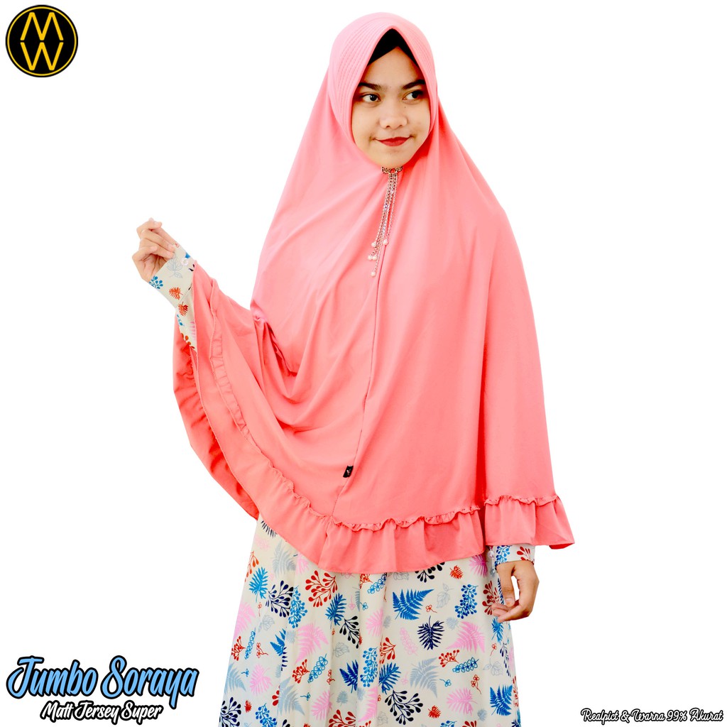 Jilbab Jumbo rempel  jersey / Jilbab bergo Jersey / jilbab jersey polos (jumbo soraya)