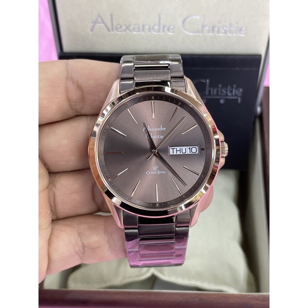 alexandre christie 8592me pria coklat rosegold