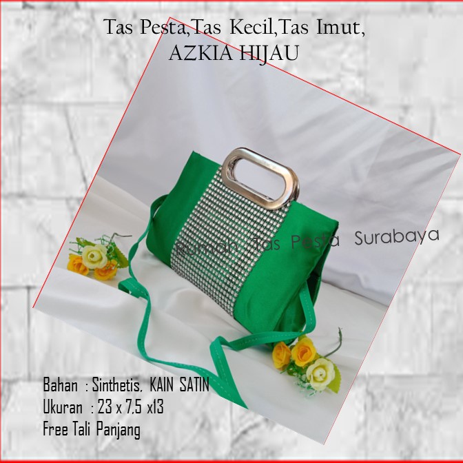 Tas Kekinian,Tas Satin,Tas Clutch,AZKIA HIJAU