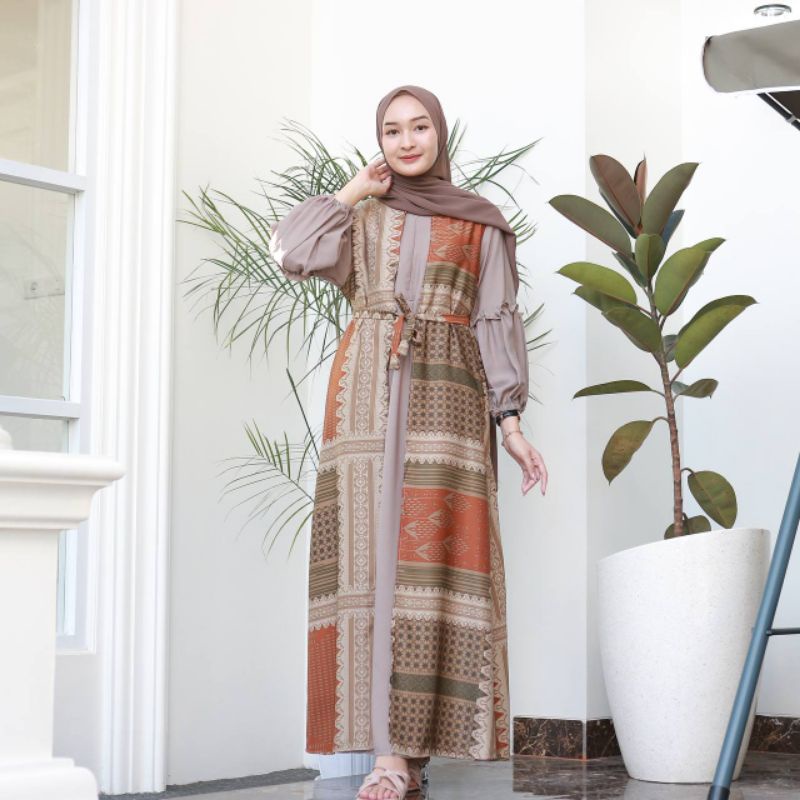 DRESS MORA COMBI | GAMIS ROMPI MAXMARA | GAMIS MUSLIMAH MURAH