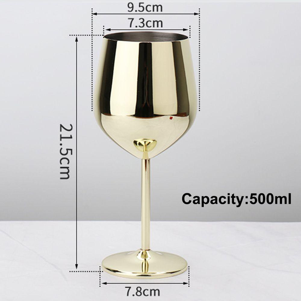 Solighter Goblet Red Wine Glass Cups Gelas Minum Logam Barware Beer Wine 500ml/17oz