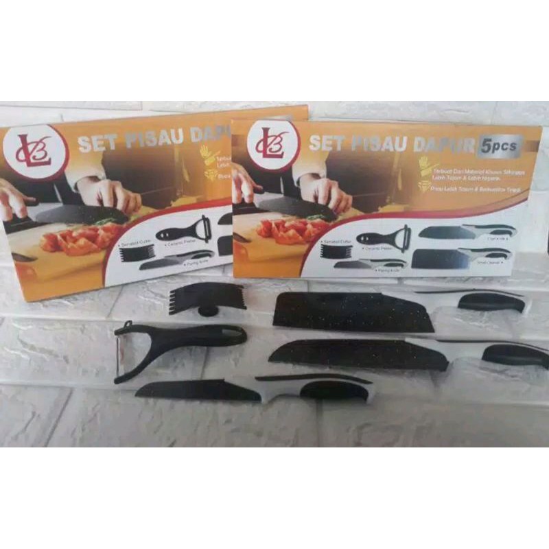 READY PISAU SET KERAMIK 5PCS / PISAU SET DAPUR / PISAU KERAMIK SUPER