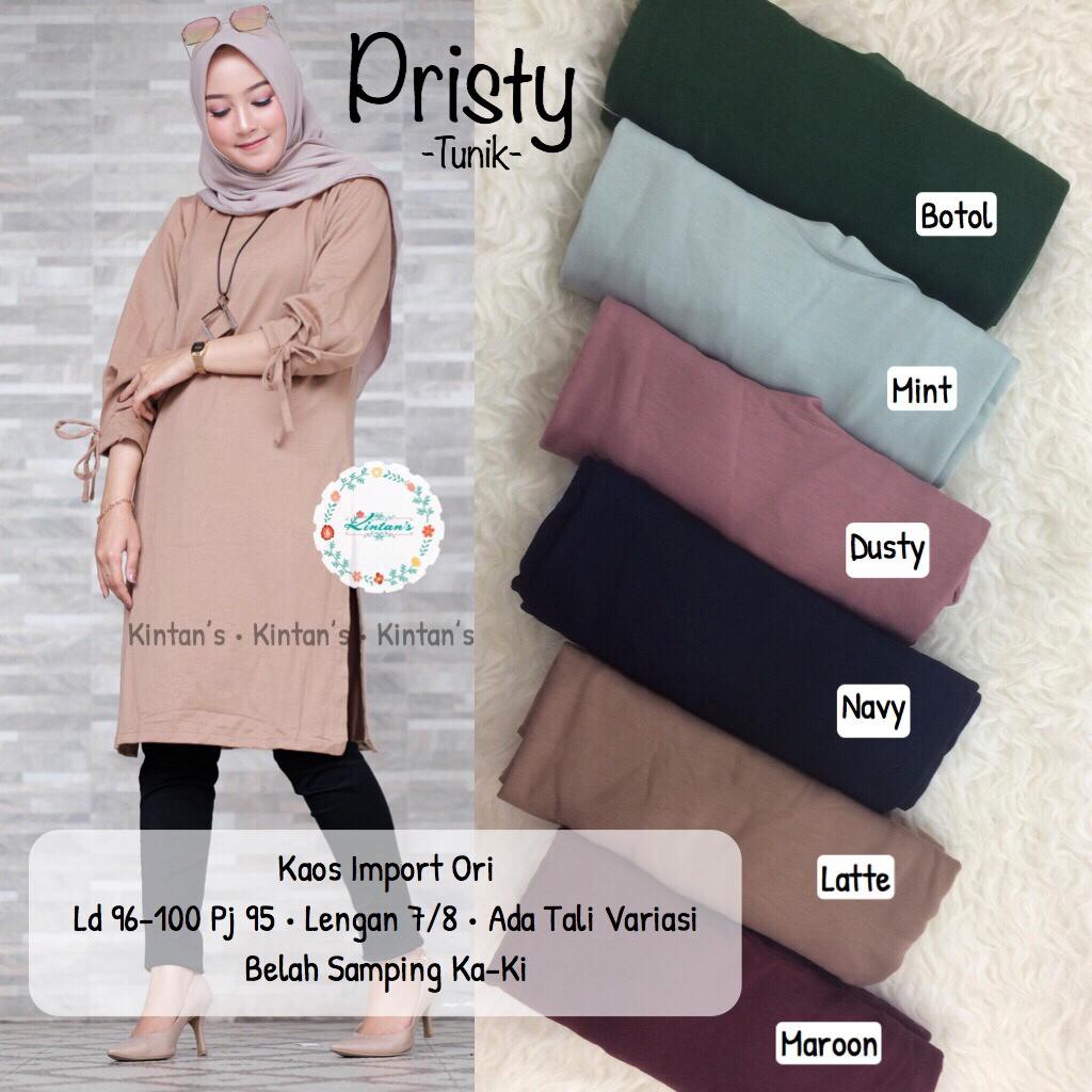 ATASAN TUNIK  WANITA PRISTY BY KINTAN BAHAN KAOS  IMPORT  