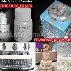 

EDIBLE SILVER LUSTER LUSTRE DUST . ISI BANYAK 10 GRAM FONDANT COKLAT PERAK KUE CAKE SHINE IMPORT