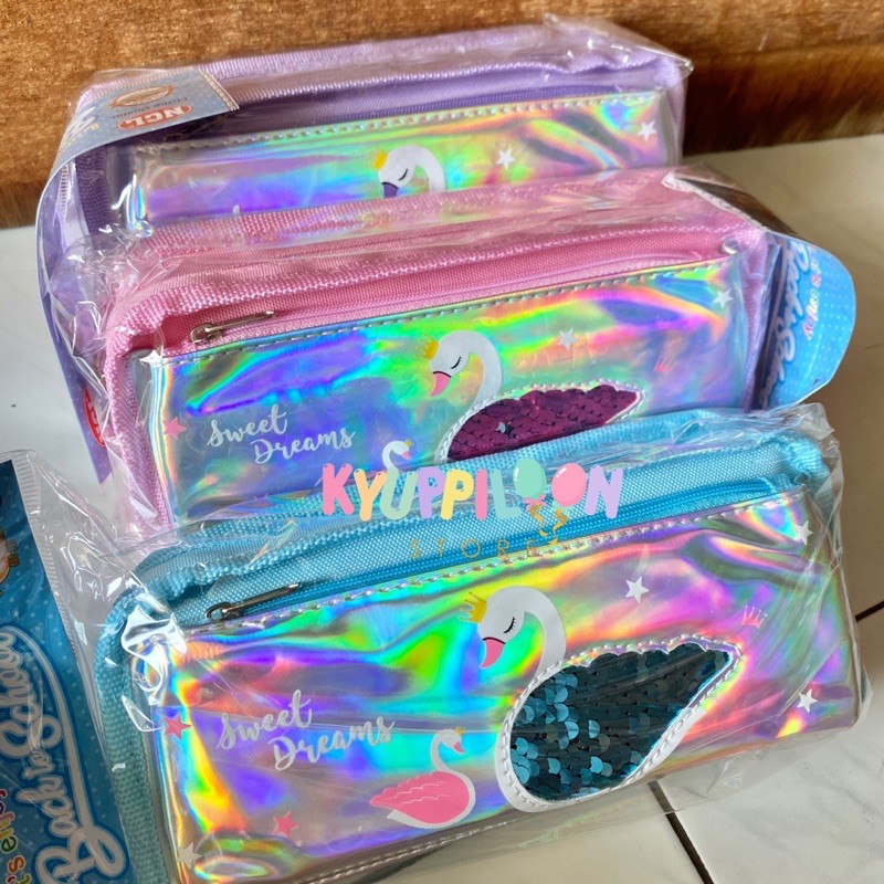 

Tempat Pensil Glossy Swan Lake / Kotak Pensil Angsa Karakter Lucu Unik Import / Alat Tulis