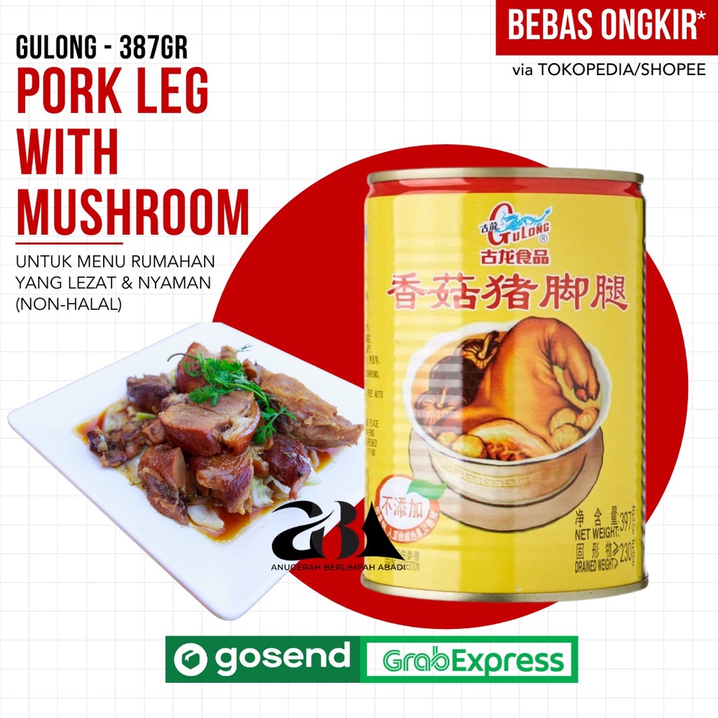 

Gulong Pork Leg / Kaki Babi with Mushroom/ NON HALAL / TERMURAH / OPEN RESELLER