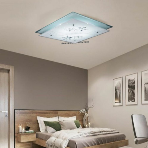 LAMPU HIAS PLAFON MINIMALIS LED NYALA 3 WARNA TEMPEL PLAFON RUANG TAMU KAMAR