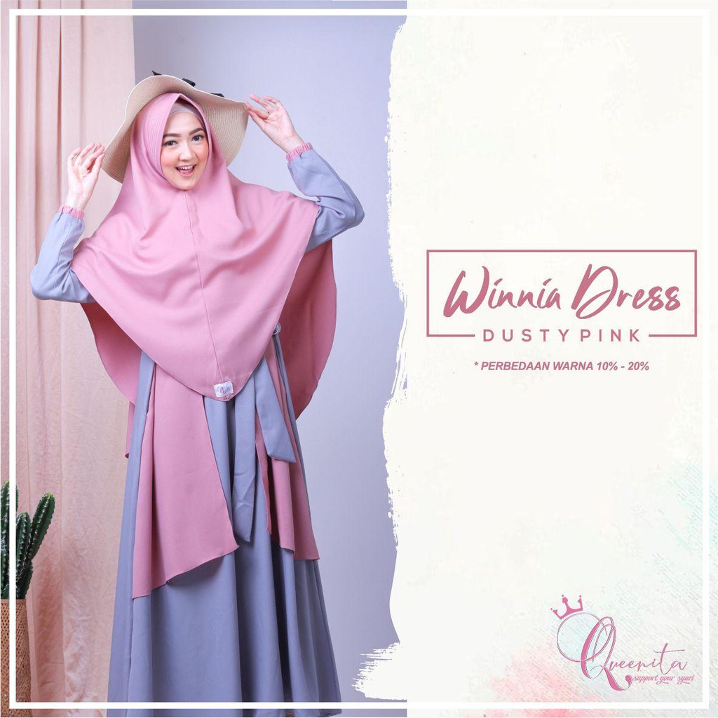 READY STOCK GAMIS SET WINNIA SYARI BY QUEENITA